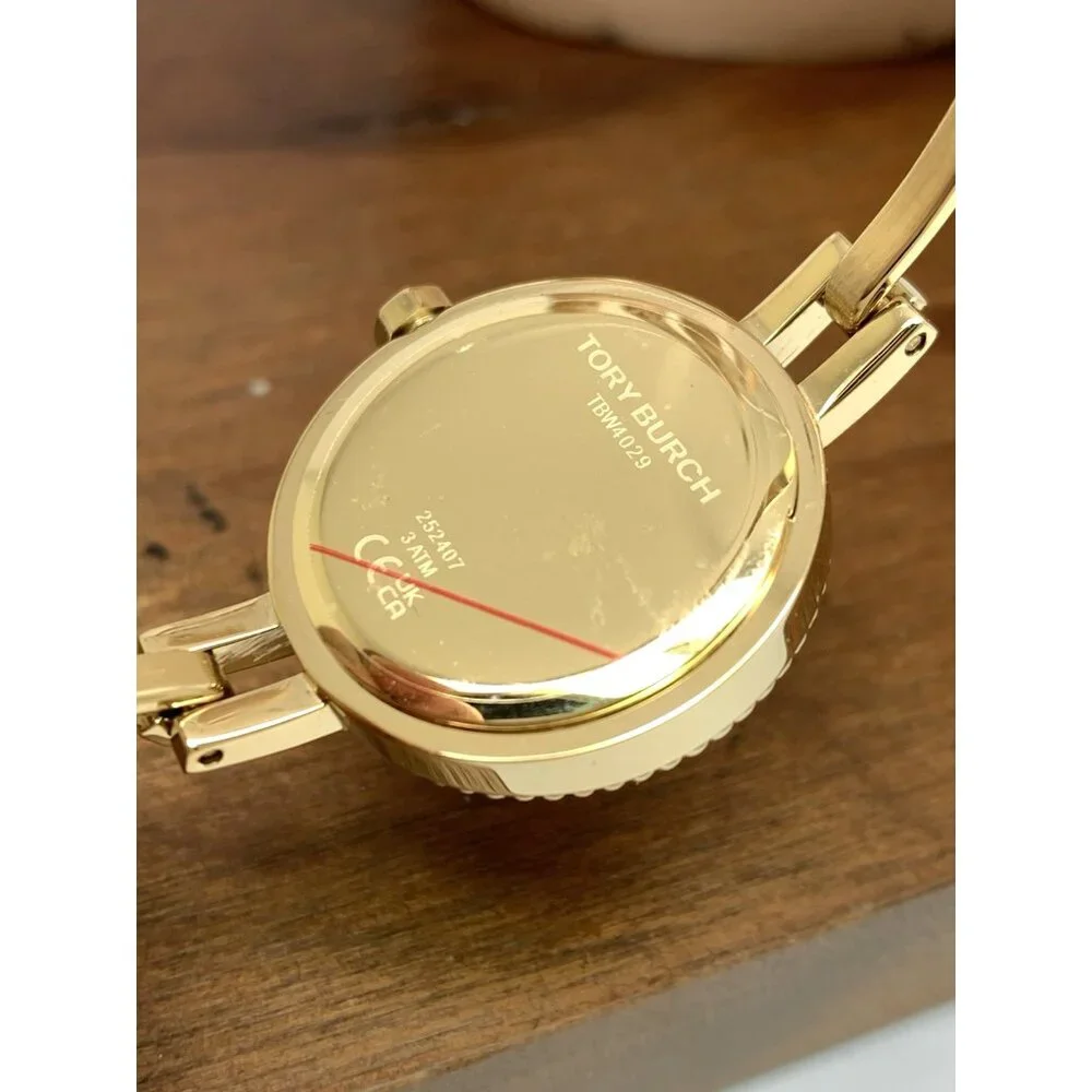 Tory Burch Women's Watch TBW4029 Gold Mother of Pearl Dial Interchangeable Bezel